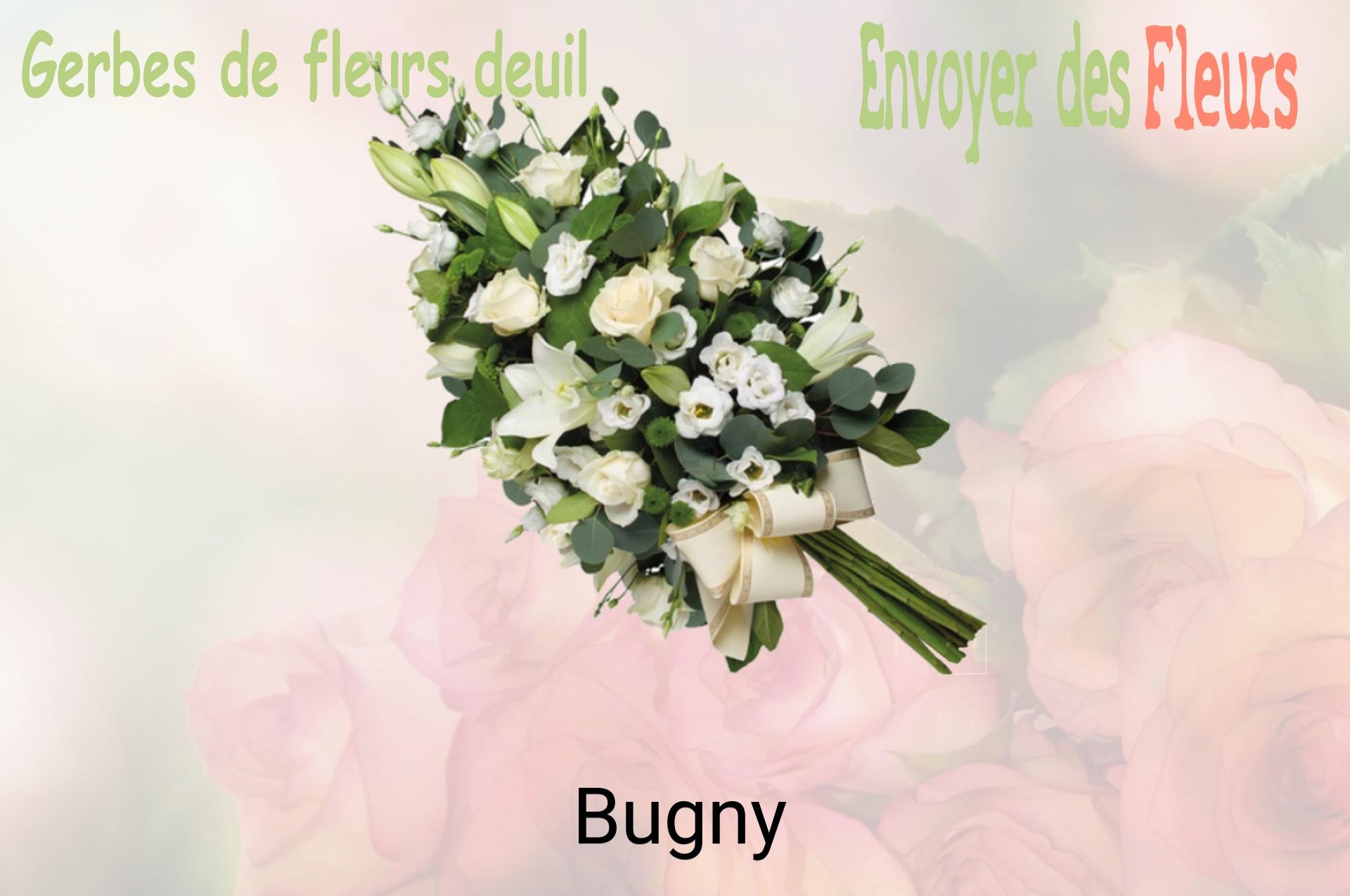 Gerbe de fleurs de deuil livrée à Bugny